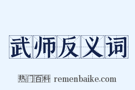 武师反义词是什么意思的图片